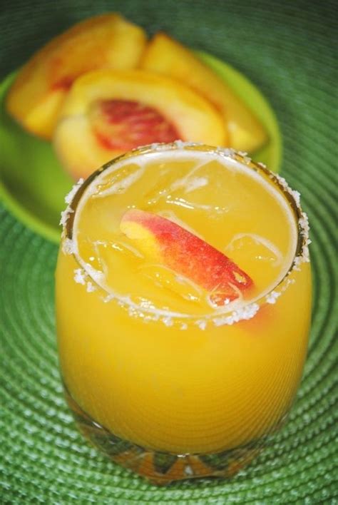 Delectable Margarita Recipes Peach Margarita Food Food Drink
