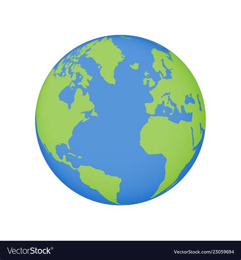 Earth Globe Icon World Planet Map Royalty Free Vector Image