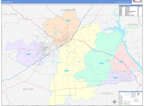 Lee County, AL Wall Map Color Cast Style by MarketMAPS - MapSales