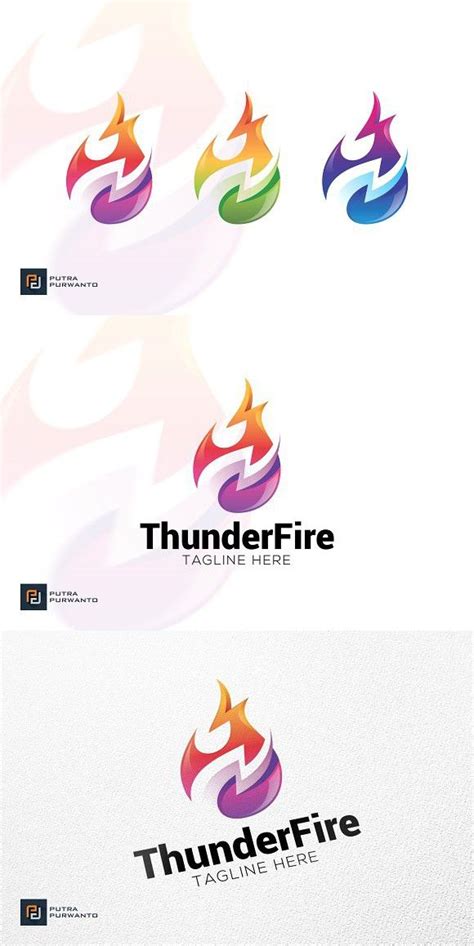 Thunder Fire Logo Template Logo Templates Templates Logo