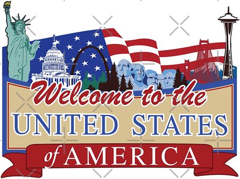 Welcome To The United States Of America Us Canada Border Road Sign