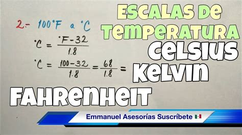 Thermometers are calibrated in various temperature scales that historically have used various re. Conversión de Unidades de TEMPERATURA (°C, °F, °K) - YouTube