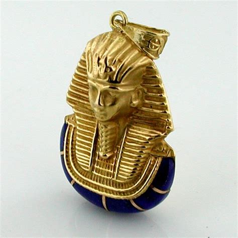 18k Gold King Tut Tutankhamun Vintage 3d Charm Pendant Charm Pendant