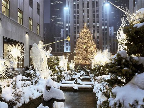 Free Download New York United States Christmas Tree In Rockefeller