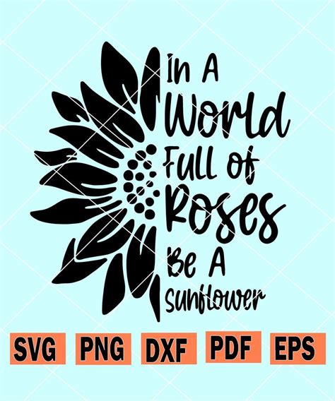 Sunflower And Roses SVG