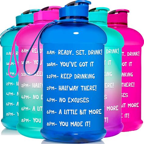 Hydromate Half Gallon Motivational Water Bottle With Time Marker Large