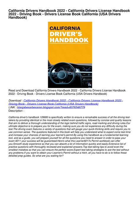 Download Pdf California Drivers Handbook 2022 California Drivers