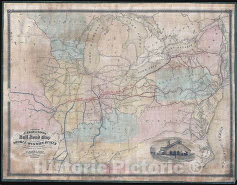 Historic Map The Middle Atlantic And Midwestern States J Sage