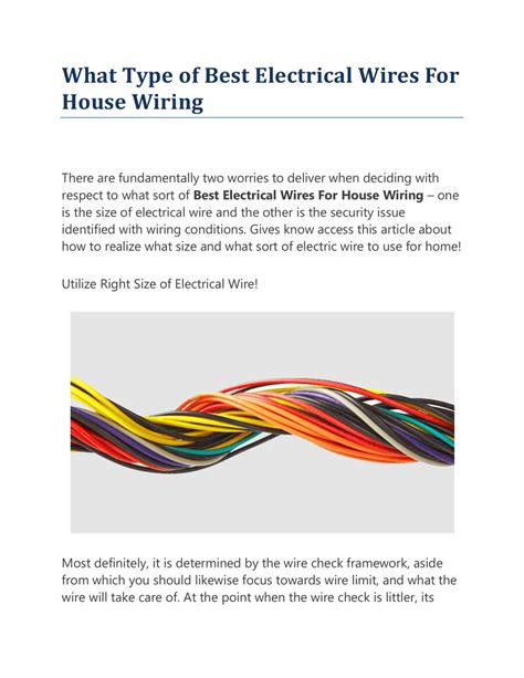 There are different types of wirings used for connecting the loads to the mains, which can be used for house electrical wiring as well as. What Type of Best Electrical Wires For House Wiring by Suraj Cables - Flipsnack