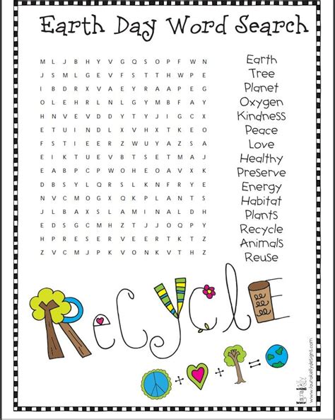 Click the download link to open/save the pdf, then print to. Earth Day Word Search - Have fun and RECYCLE! | Words ...