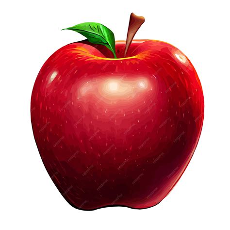 Premium Vector Cute Red Apple Fruit Sticker Digital Illustration