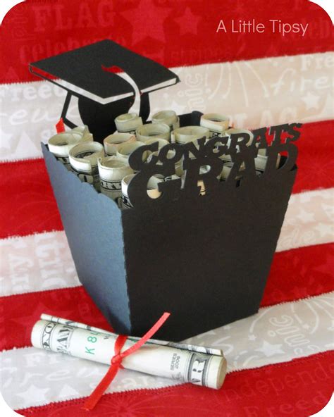 This gift box has everything a recent college graduate needs for a celebration: Last Minute Graduation Gift - A Little Tipsy