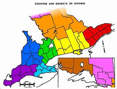 Ontario Maps Map Southern Counties Districts Region