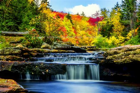 Autumn Waterfall Colorful Stream Trees 2033998