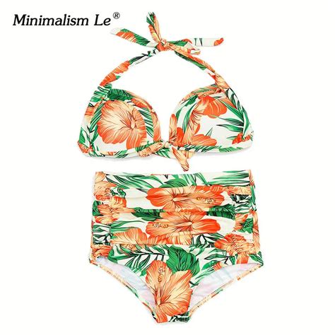 Seazea Sexy Print Bikinis 2018 High Waist Women Swimwear Bandage Plus Size Bikini Set Swimsuit