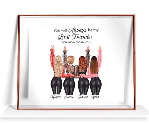 Four Best Friend Ts Personalized Best Friend T For Her 4 Etsy