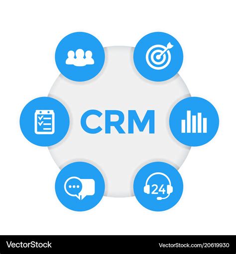 Crm Icons Customer Relationship Management Vector Image