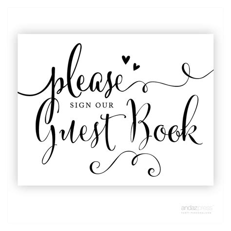Free Printable Photo Guest Book Sign Template
