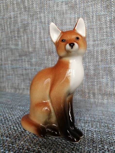 Figurine Lfz Porcelain Fox Figurine De Renard En Porcelaine Etsy