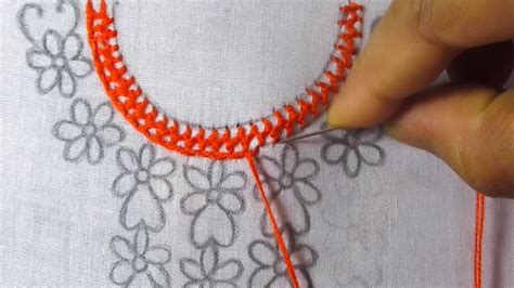 Hand Embroiderylatest Neck Design For Dressneck Line Embroidery Youtube