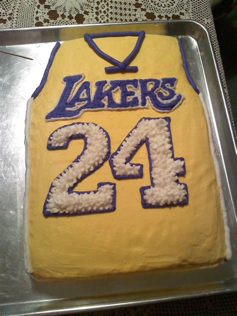 For comparisons, see these basketball jersey cake, lakers basketball birthday cake and michael jordan jersey cake. Lakers jersey cake (With images) | Food, Cake, Basketball ...
