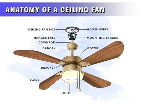 8 Parts Of A Ceiling Fan With Illustrated Diagram Homenish
