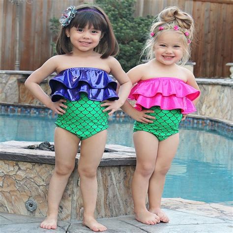 Bikini 2017 Mermaid Bikini 2pcs Toddler Kids Baby Girls Bikini Swimsuit