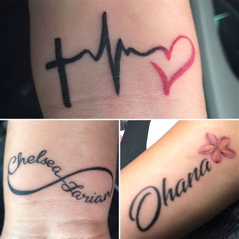 Wrist Tattoos Ohana Infinity Sign Faith Hope And Love