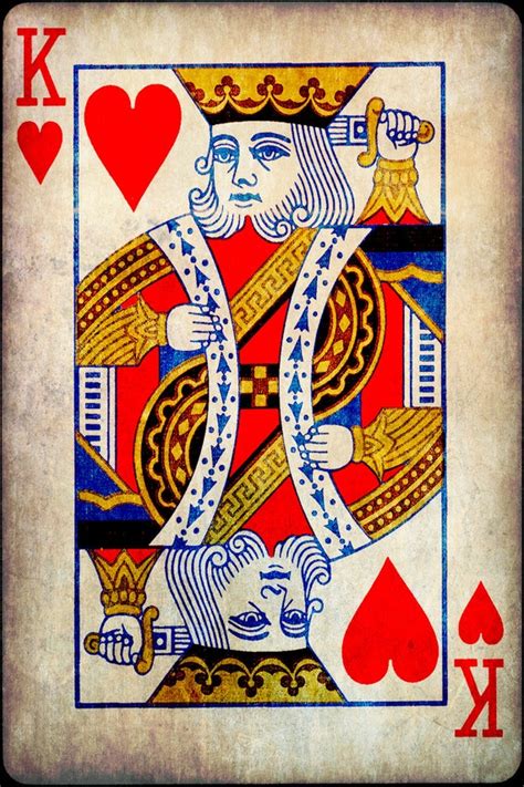 King Of Hearts Playing Card Etsy