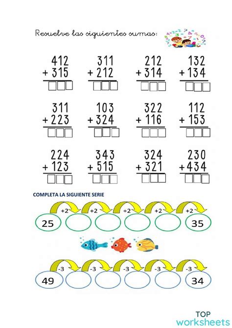 Matematica Suma Y Resta Ficha Interactiva Topworksheets Images