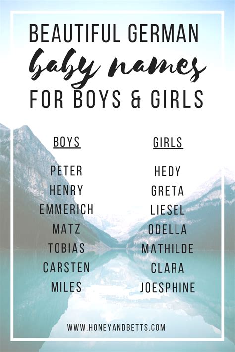German Baby Names Name Of The Week British Baby Names The Following