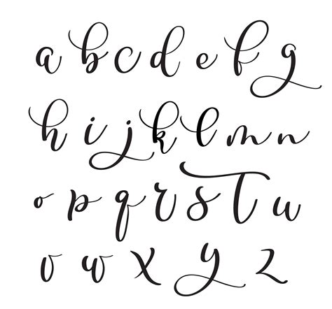 Handwritten Font Vector Abc Modern Calligraphy Alphabet Hand Sexiz Pix