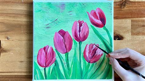 Acrylic Painting For Beginners Flower Painting Tulips Painting