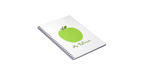 Green Apple Spiral Notebook For Teachers Zazzle
