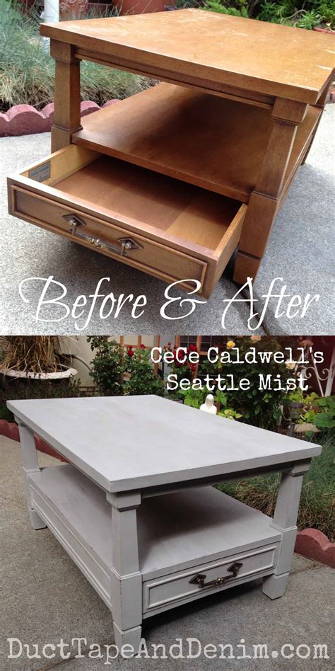 He selected pavilion gray (same as scott's bedroom) with the help of our audience and in photos, it looked beautiful. Vintage End Table Painted with CeCe Caldwell Seattle Mist