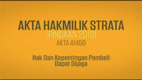 An edition of akta hak milik strata 1985 (1999). PSA Akta Hakmilik Strata (mid-2015) - YouTube