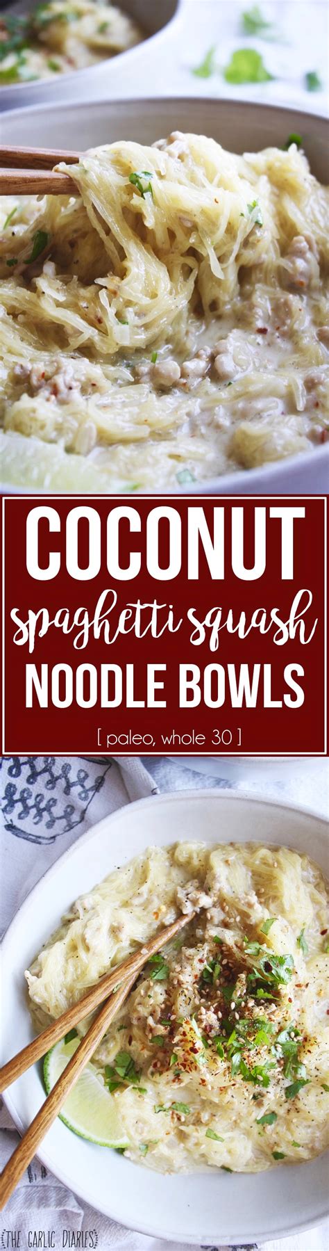 Coconut Spaghetti Squash Noodle Bowls