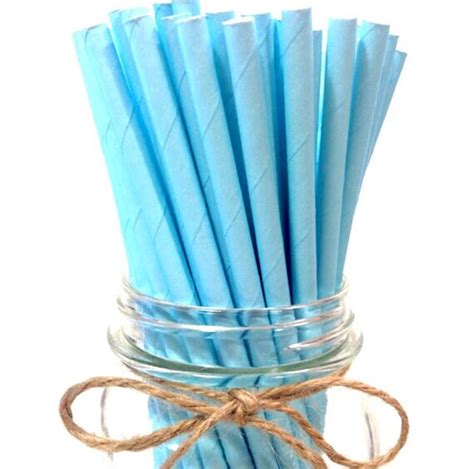 Items Similar To 25 Solid Light Blue Paper Straws Baby Bridal Shower