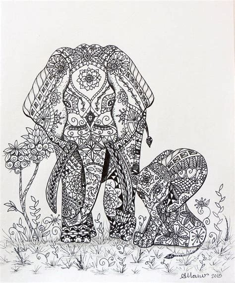 Pin By Katmoon On Coloring Elephant Zentangle Elephant Elephant