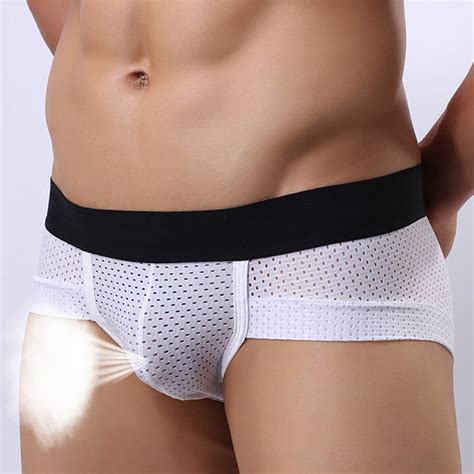 Mens Sexy Mesh Breathable Ice Cool U Convex Briefs Underwear At Banggood