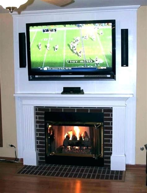 Incredible Mount Tv On Brick Fireplace Hide Wires References Please