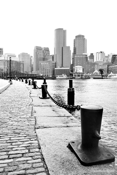Framed Photo Print Of South Boston Waterfront Black And White Vertical