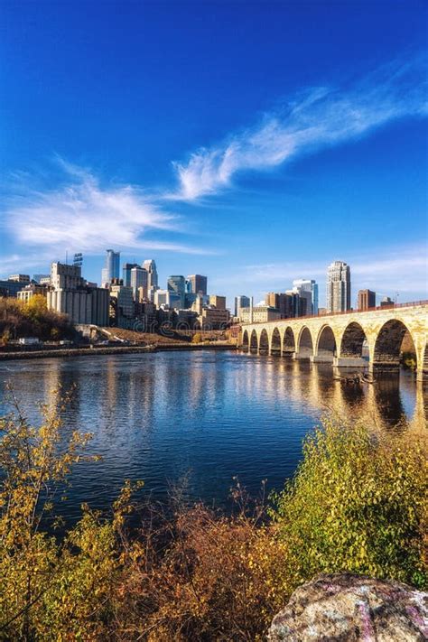 Downtown Minneapolis Minnesota As Seen From The Famous Stone Arch