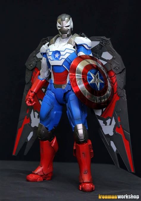 Marvel Fighting Armor Captain America Figure Ubicaciondepersonascdmx