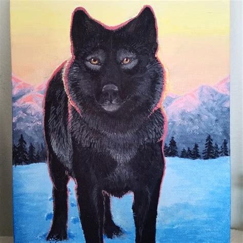 Black Wolf Painting By Squishymew On Deviantart