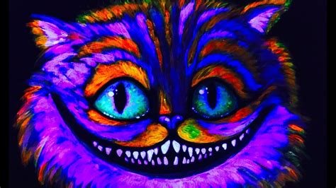 Cheshire Glow Cat Blacklight Uv Learn To Paint In Uv Blacklight The