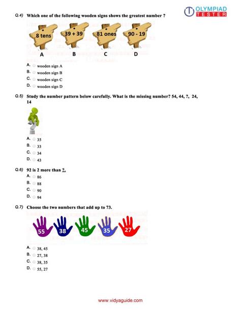 A fun single digit subtraction exercise maths worksheet for grade 1 (first grade) students and kids with rabbit and canvas theme. Download five Grade 1 Maths Olympiad sample papers as PDF worksheets from our website. | Math ...