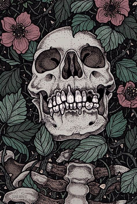 Skull Art By Tina Menzel ☠️ Art And Illustration Skull Wallpaper Dark