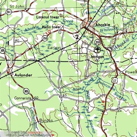 Bertie County North Carolina Aulander Map