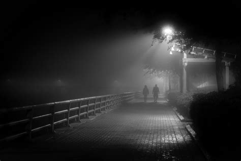 Wallpaper Black And White Night Fog Darkness Monochrome
